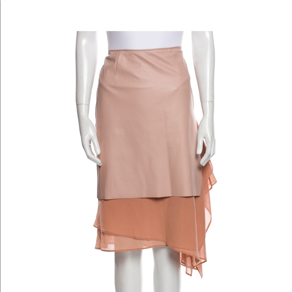Authentic Cedric Charlier flowing leather like asymmetrical skirt 8